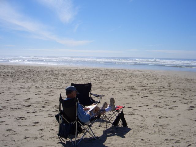 Bob relaxing on beach