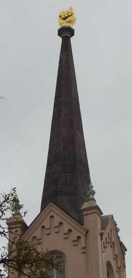 Unique church steeple in Port Gibson