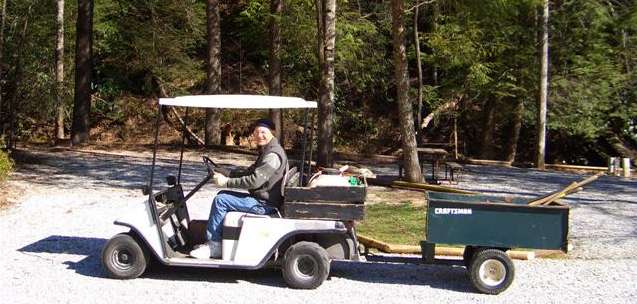 Bob on the golf cart