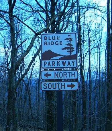 'Blue' Ridge Parkway sign
