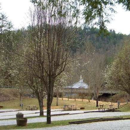 View of the church from the campground