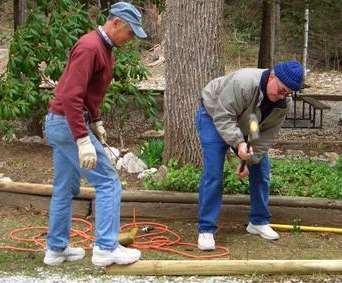 Nailing landscape timber