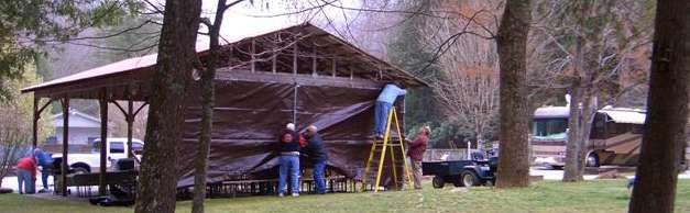 Shutting the cold out of the pavilion