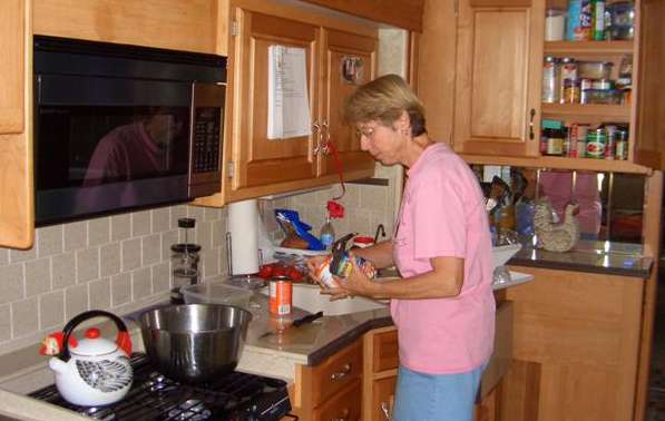 She used to be a bean counter, now she has beans on the counter, smile