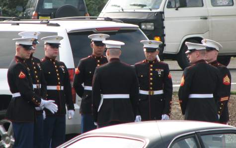 Saying goodbye to a fellow Marine