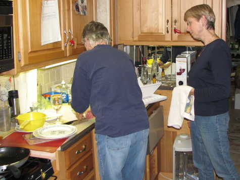 Washing dishes