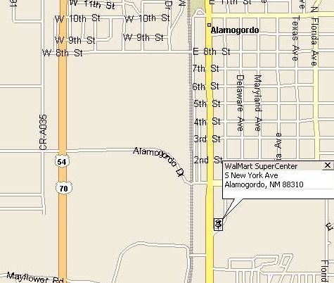 Alamagordo map