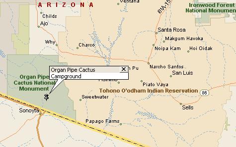 Organ Pipe Cactus map