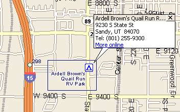 Quail Run RV Park map