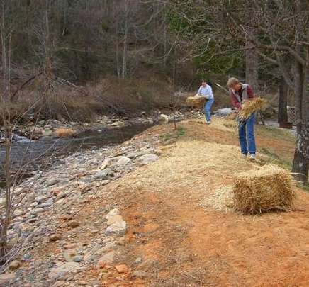 Spreading straw