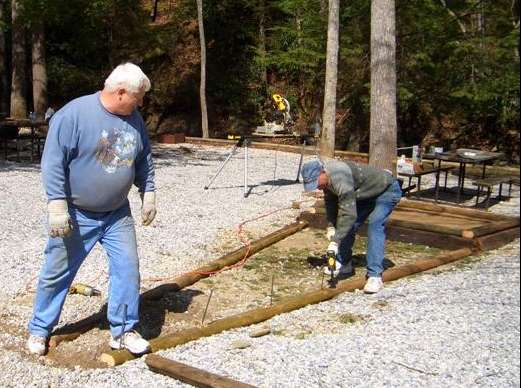 Nailing landscape timbers