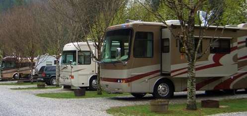 Row of motorhomes