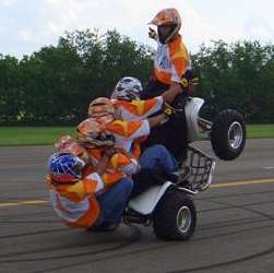 Now that's more like it, 6 on an ATV wheelie, ya man