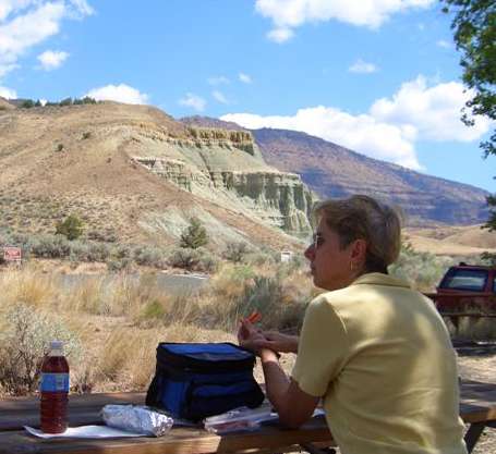 Linda relaxing in a georgous place