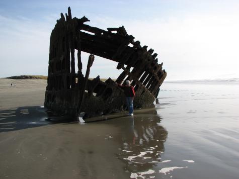 Rusting hulk, bow view