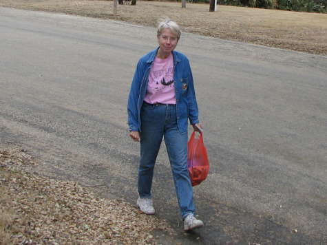 Little old bag lady with bag